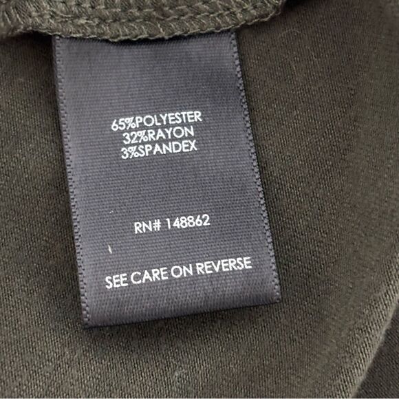 Torrid 5 Challis Zip-Front Knit Shirt Dress Olive Business Casual Comfort Layer - Picture 7 of 13